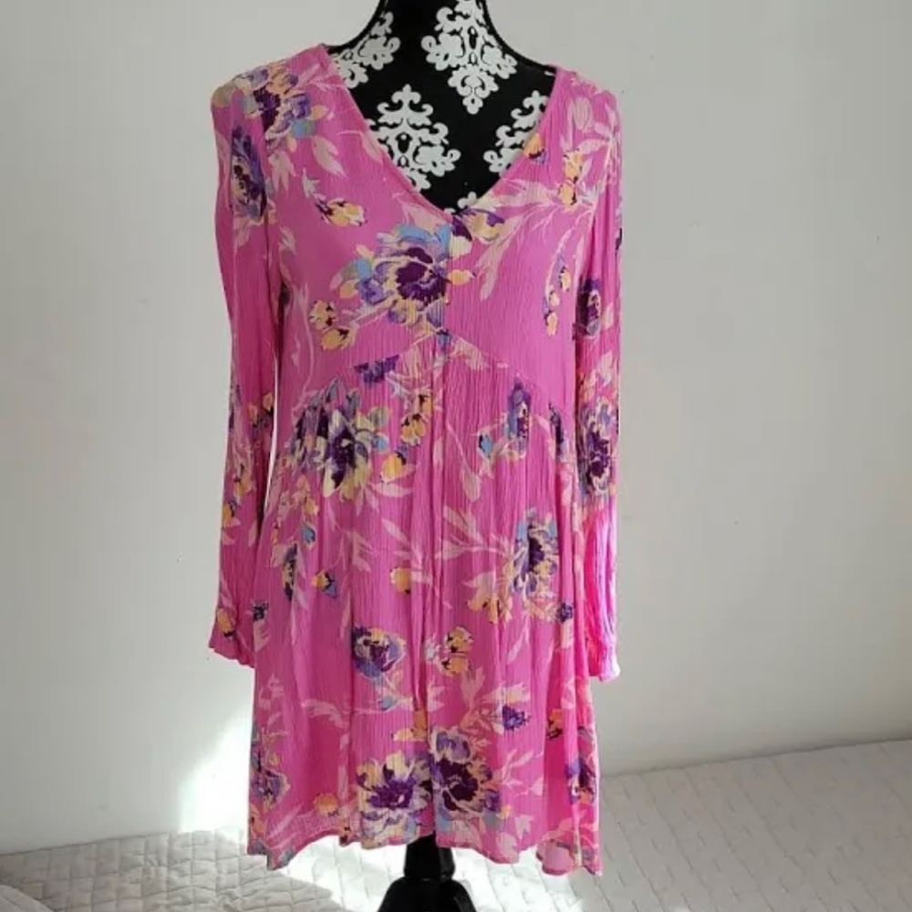 Staccato Pink Floral Long Sleeve Dress